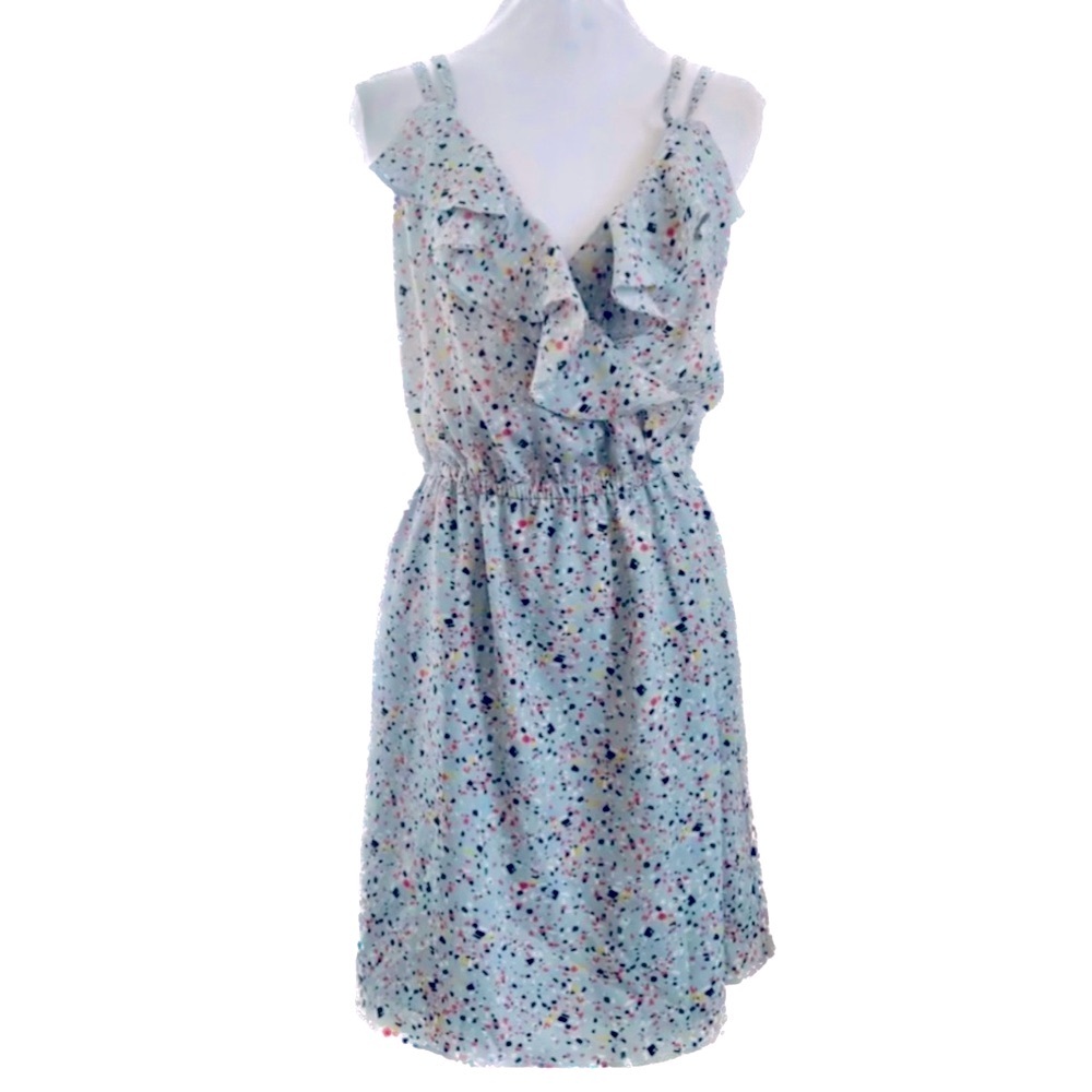 BCBGeneration Confetti ruffle trim strapy dress